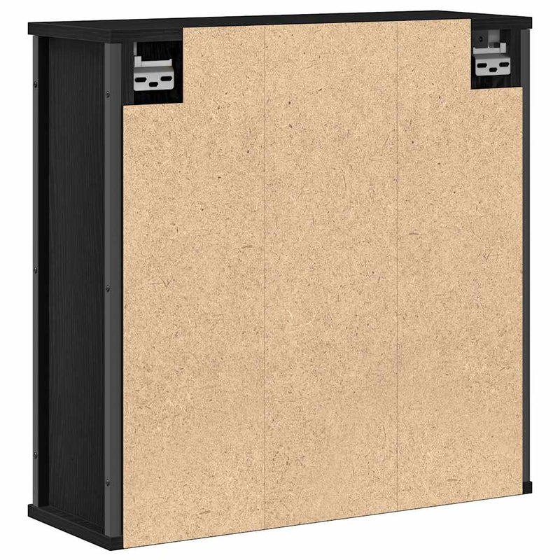 vidaXL fekete tölgy fürdőszoba fali szekrény tükörrel 60x21x60 cm