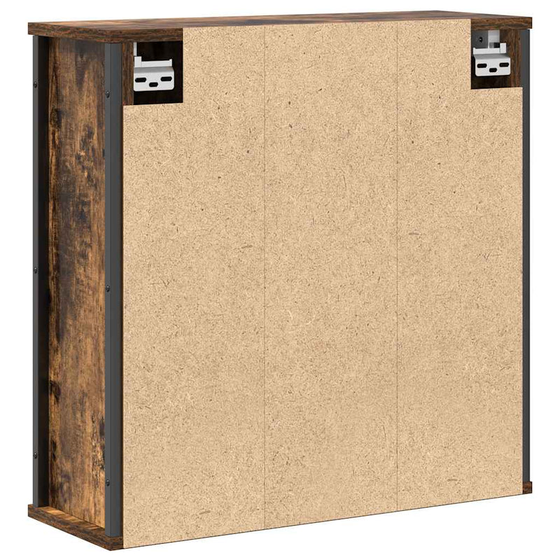 vidaXL füstölt tölgy fürdőszoba fali szekrény tükörrel 60x21x60 cm