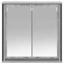 vidaXL szürke sonoma fürdőszoba fali szekrény tükörrel 60x21x60 cm