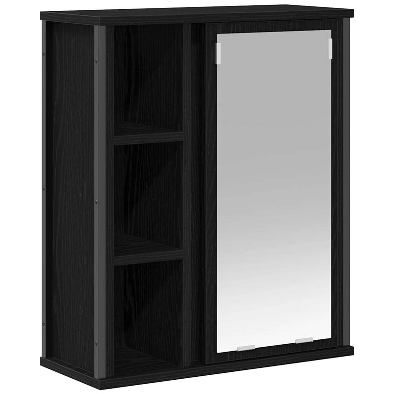 vidaXL fekete tölgy fürdőszoba fali szekrény tükörrel 50x21x60 cm