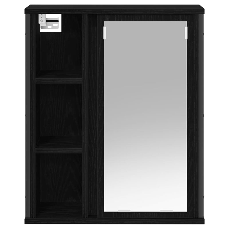 vidaXL fekete tölgy fürdőszoba fali szekrény tükörrel 50x21x60 cm