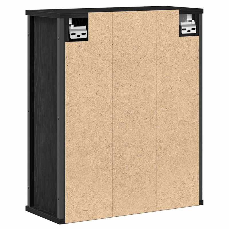 vidaXL fekete tölgy fürdőszoba fali szekrény tükörrel 50x21x60 cm