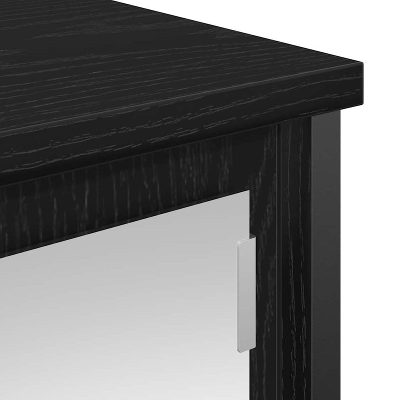 vidaXL fekete tölgy fürdőszoba fali szekrény tükörrel 50x21x60 cm