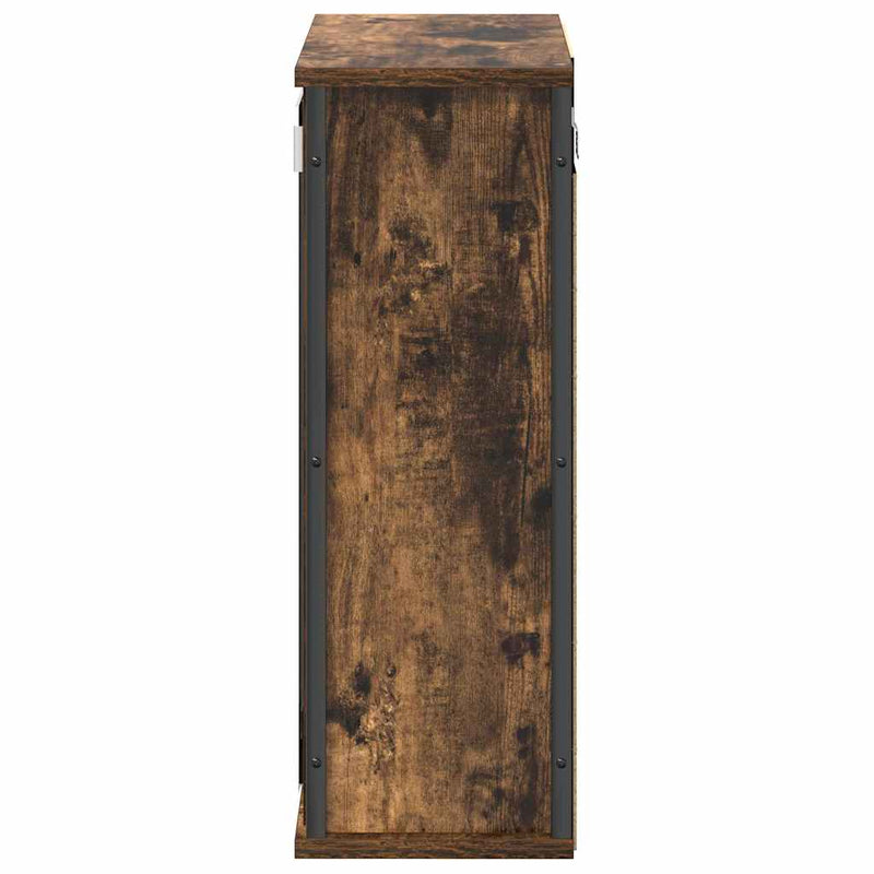 vidaXL füstölt tölgy fürdőszoba fali szekrény tükörrel 50x21x60 cm
