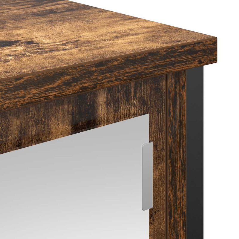 vidaXL füstölt tölgy fürdőszoba fali szekrény tükörrel 50x21x60 cm