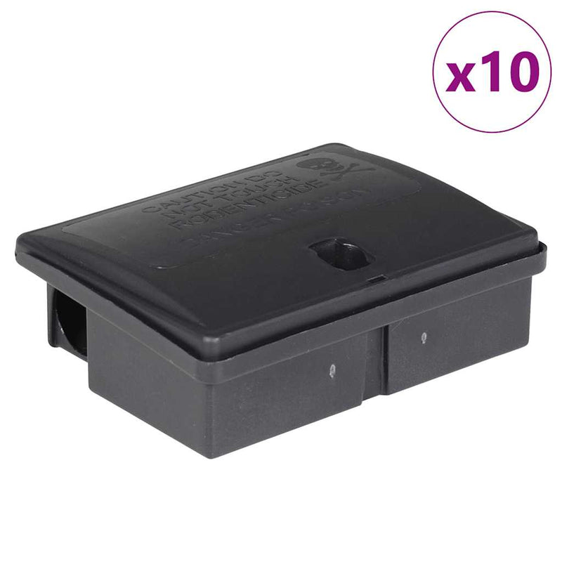 vidaXL 10 db fekete egérfogó 13x10x4 cm