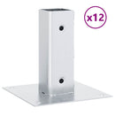 vidaXL 12 db horganyzott acélból oszlopalapok négyzet alakúak 46x46 mm
