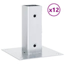 vidaXL 12 db horganyzott acélból oszlopalapok négyzet alakúak 51x51 mm