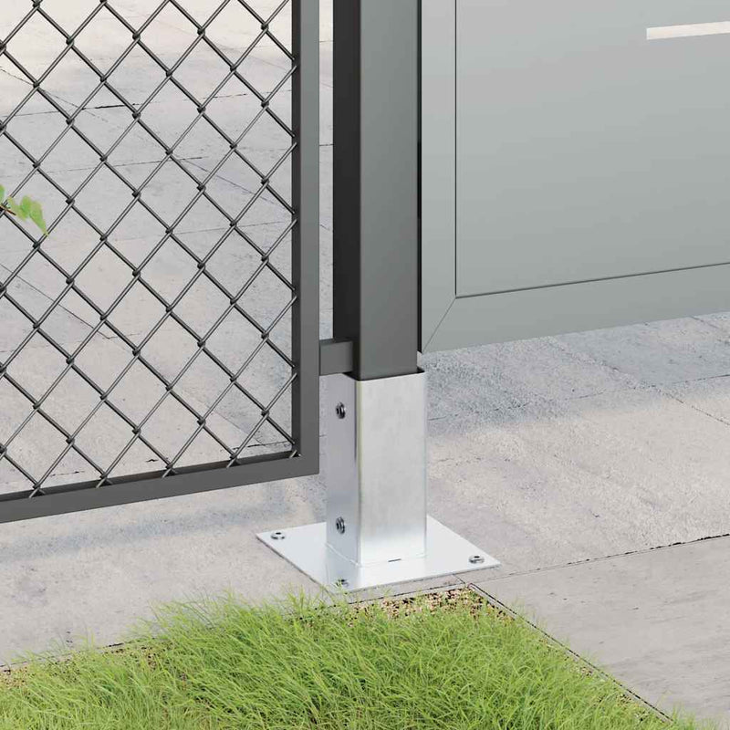 vidaXL 4 db horganyzott acélból oszlopalapok négyzet alakúak 61x61 mm