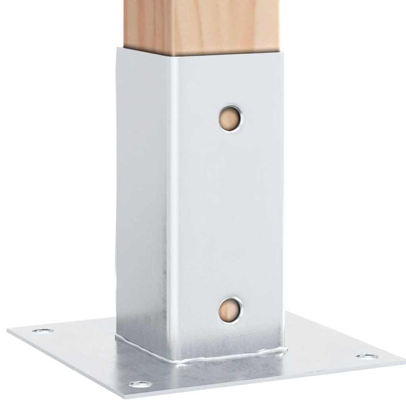 vidaXL 4 db horganyzott acélból oszlopalapok négyzet alakúak 61x61 mm