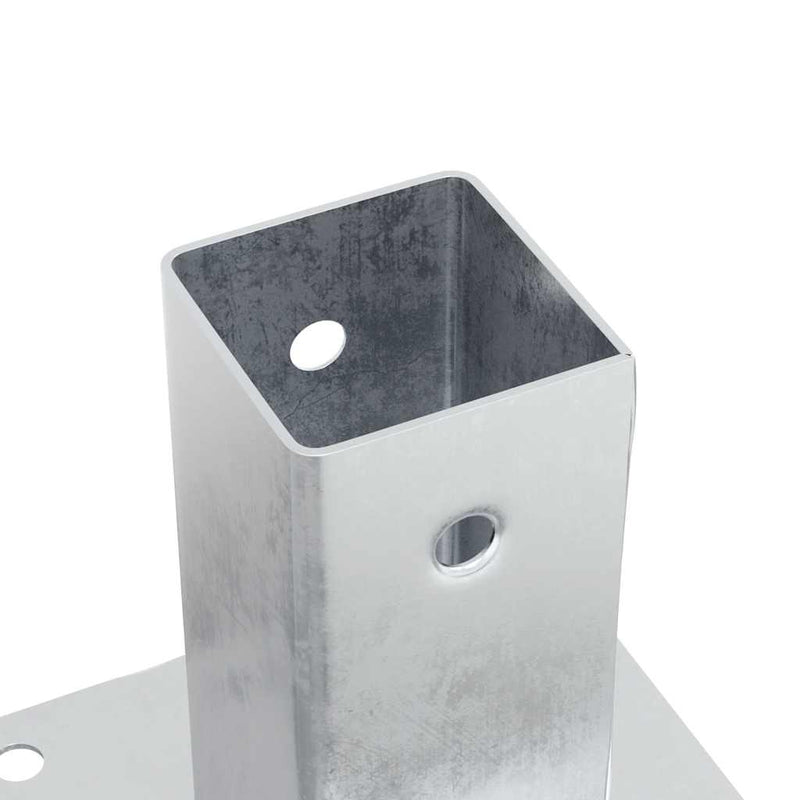 vidaXL 4 db horganyzott acélból oszlopalapok négyzet alakúak 61x61 mm