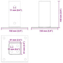 vidaXL 12 db horganyzott acélból oszlopalapok négyzet alakúak 61x61 mm