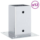 vidaXL 12 db horganyzott acélból oszlopalapok négyzet alakúak 81x81 mm