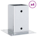 vidaXL 12 db horganyzott acélból oszlopalapok négyzet alakúak 91x91 mm