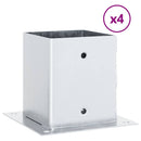 vidaXL 4 db horganyzott acélból oszlopalapok négyzet alakúak 121x121mm