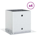 vidaXL 4 db horganyzott acélból oszlopalapok négyzet alakúak 141x141mm
