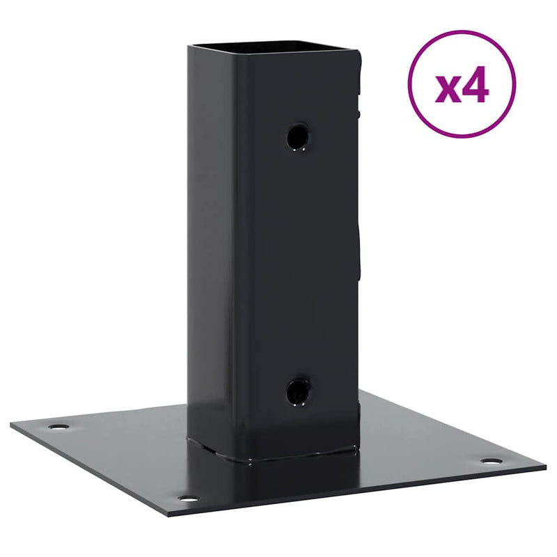 vidaXL 4 db antracit porszórt acél oszlopalapok négyzet alakú 46x46 mm