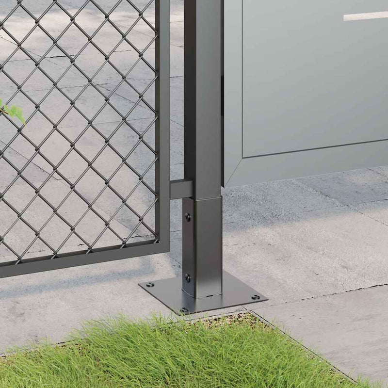 vidaXL 4 db antracit porszórt acél oszlopalapok négyzet alakú 46x46 mm