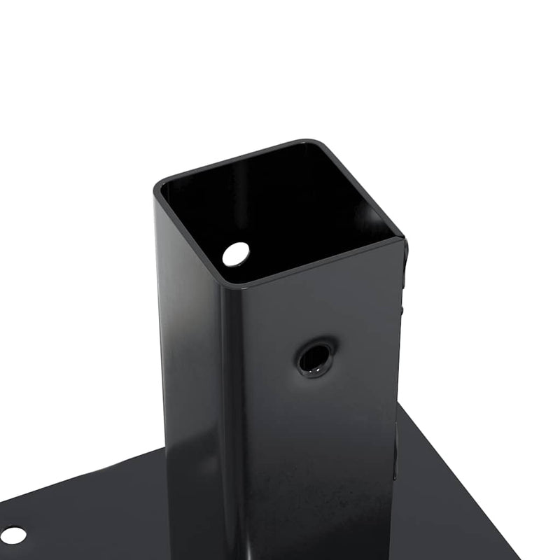 vidaXL 4 db antracit porszórt acél oszlopalapok négyzet alakú 46x46 mm