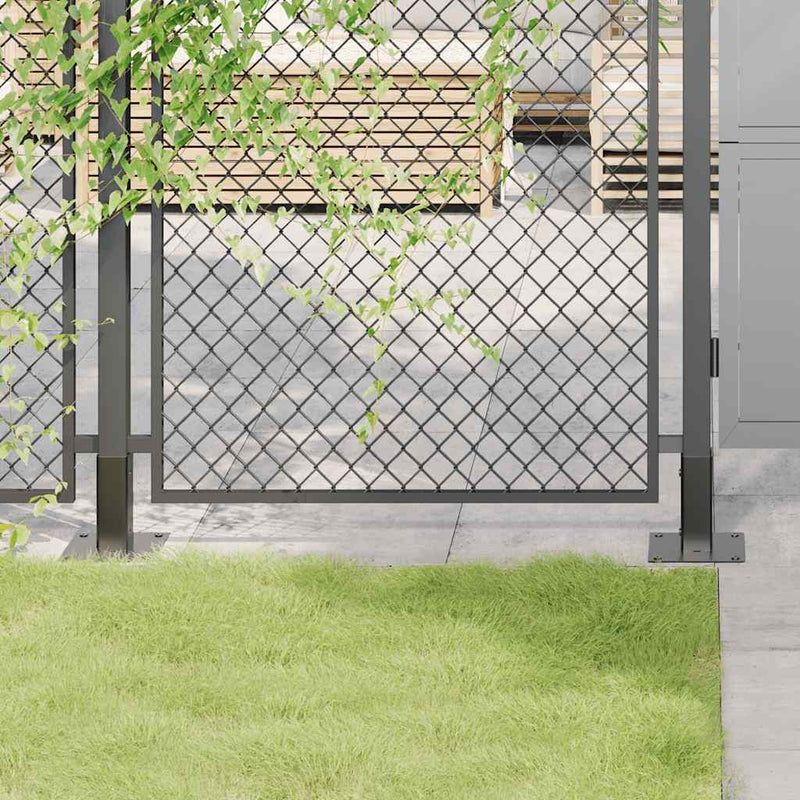 vidaXL 4 db antracit porszórt acél oszlopalapok négyzet alakú 46x46 mm