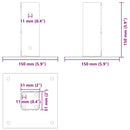 vidaXL 4 db antracit porszórt acél oszlopalapok négyzet alakú 51x51 mm