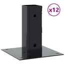 vidaXL 12 db antracit porszórt acél oszlopalapok négyzet alakú 51x51mm