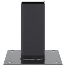 vidaXL 12 db antracit porszórt acél oszlopalapok négyzet alakú 61x61mm