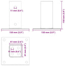 vidaXL 12 db antracit porszórt acél oszlopalapok négyzet alakú 61x61mm