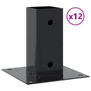 vidaXL 12 db antracit porszórt acél oszlopalapok négyzet alakú 71x71mm