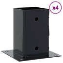 vidaXL 4 db antracit porszórt acél oszlopalapok négyzet alakú 81x81 mm