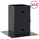 vidaXL 12 db antracit porszórt acél oszlopalapok négyzet alakú 81x81mm