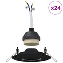 vidaXL Spotlámpa 24 pcs Fekete 9 x 9 x 2.5 cm Fém