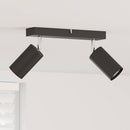 vidaXL Mennyezeti spotlámpa fényszórókkal Fekete 26 x 6 x 16 cm Fém