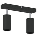vidaXL Mennyezeti spotlámpa fényszórókkal Fekete 26 x 6 x 16 cm Fém