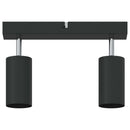 vidaXL Mennyezeti spotlámpa fényszórókkal Fekete 26 x 6 x 16 cm Fém