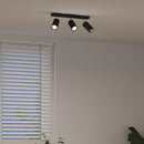 vidaXL Mennyezeti spotlámpa fényszórókkal Fekete 38 x 6 x 16 cm Fém