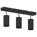 vidaXL Mennyezeti spotlámpa fényszórókkal Fekete 38 x 6 x 16 cm Fém