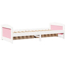 vidaXL Napozóágy 2 fiókkal matrac nélkül IRUN Fehér&Rózsaszín 90x200cm