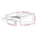 vidaXL Napozóágy 2 fiókkal matrac nélkül IRUN Fehér&Rózsaszín 90x200cm