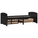 vidaXL Napozóágy 5 fiókkal matrac nélkül IRUN Fekete 90x200 cm