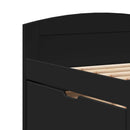 vidaXL Napozóágy 5 fiókkal matrac nélkül IRUN Fekete 90x200 cm