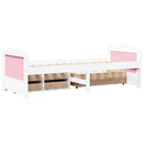 vidaXL Napozóágy 5 fiókkal matrac nélkül IRUN Fehér&Rózsaszín 90x200cm