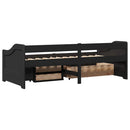vidaXL Napozóágy 3 fiókkal matrac nélkül IRUN Fekete 90x200 cm