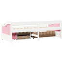 vidaXL Napozóágy 3 fiókkal matrac nélkül IRUN Fehér&Rózsaszín 90x200cm