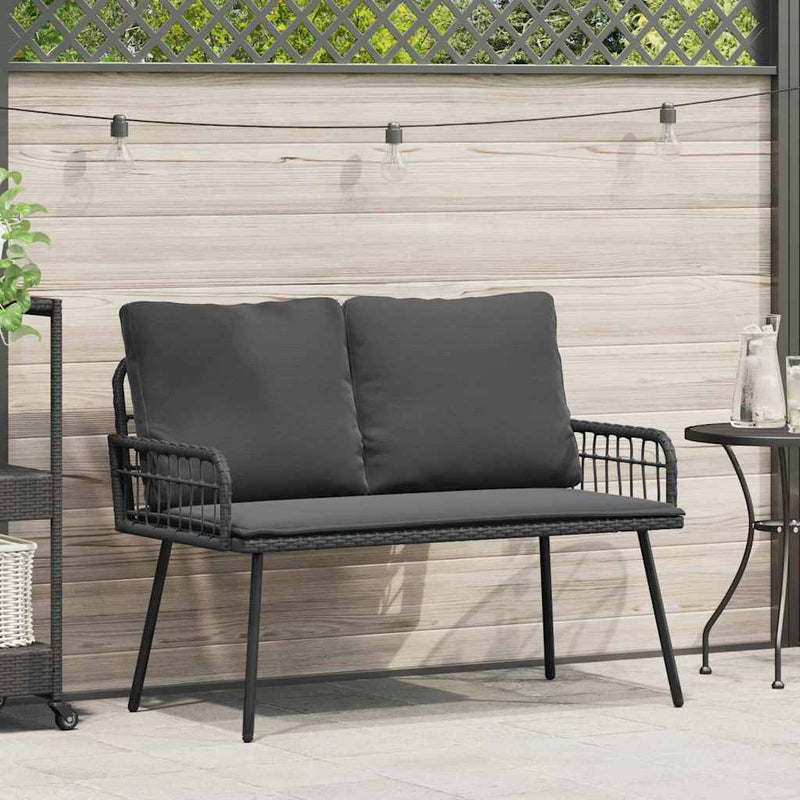 vidaXL Kerti pad párnával Szürke 114 x 64 x 78cm Fém