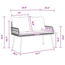 vidaXL Kerti pad párnával Szürke 114 x 64 x 78cm Fém