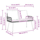 vidaXL Kerti pad párnával Szürke 114 x 64 x 78cm Fém