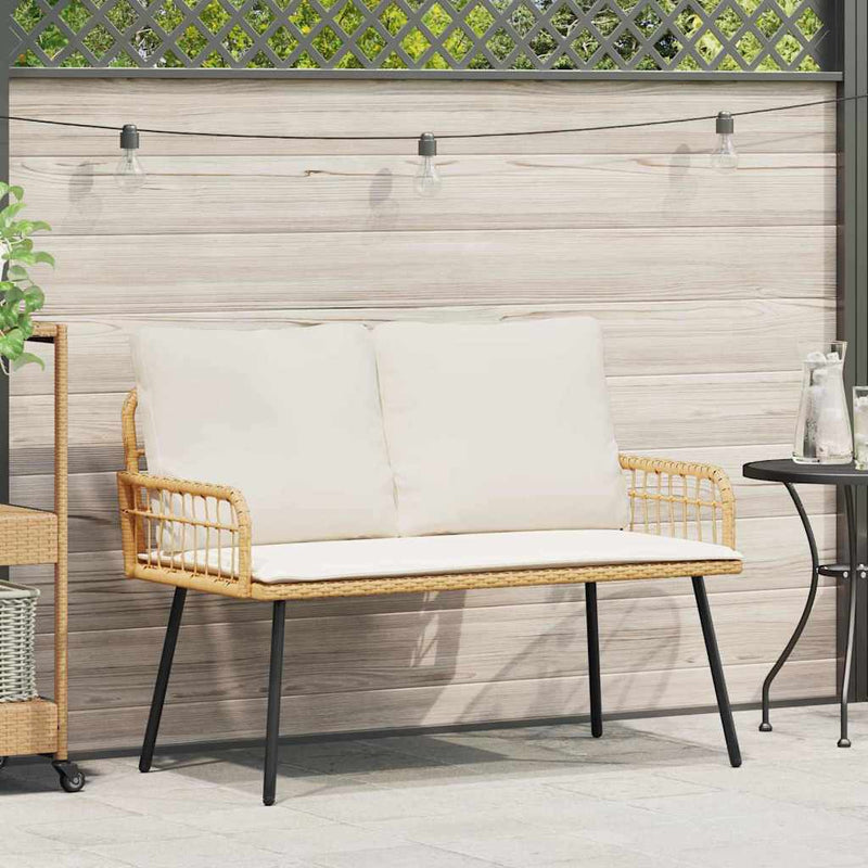 vidaXL Kerti pad párnával Barna 114 x 64 x 78cm Fém