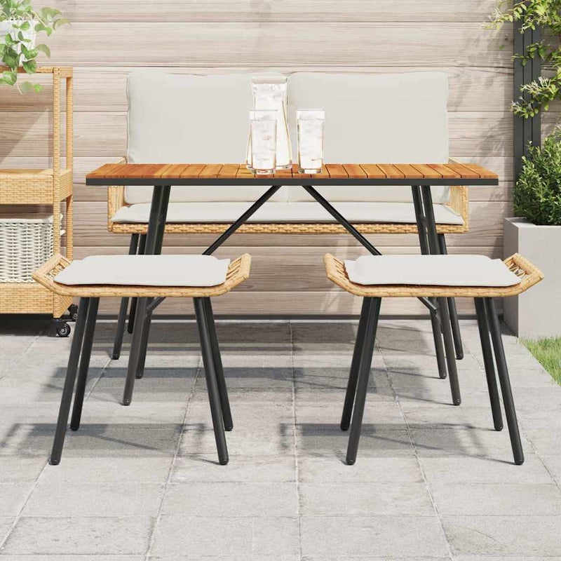 vidaXL Kerti szék párnával 2 pcs Barna 50 x 40 x 45 cm Poliészter