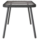 vidaXL Dohányzóasztal Fekete 90 x 45 x 43 cm Polirattan és üveg